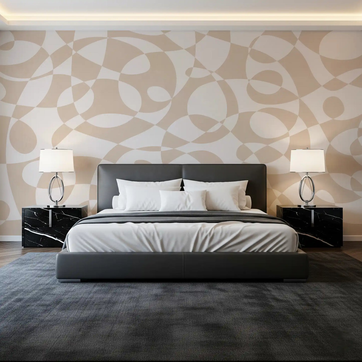 Minimalist Fluid Geometry Wall Mural
