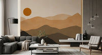 Abstract Mountain Sunset Vista Wall Mural