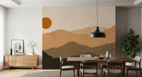 Abstract Mountain Sunset Vista Wall Mural