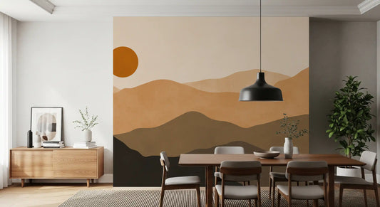 Abstract Mountain Sunset Vista Wall Mural