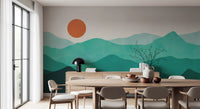 Abstract Sunlit Mountain Peaks Wall Mural