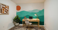 Abstract Sunlit Mountain Peaks Wall Mural