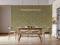 Japanese Maple Leaves - Mustard & Water Wallpaper⁠