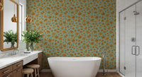 Japanese Maple Leaves - Mustard & Water Wallpaper⁠