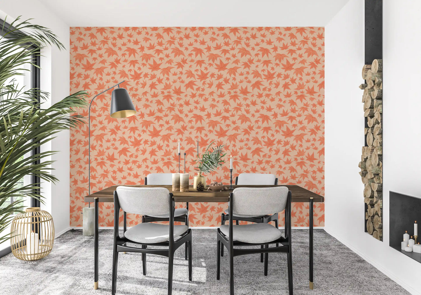Japanese Maple Leaves - Soft Corals Wallpaper⁠