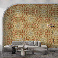 Soft Peach Ruffled Kaleidoscope Wallpaper⁠