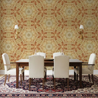 Soft Peach Ruffled Kaleidoscope Wallpaper⁠