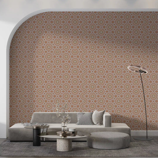 Geometric sunburst pattern opens a living room wallpaper GD11360

