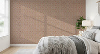 Terracotta Geometric Starburst Tile Pattern Wallpaper⁠