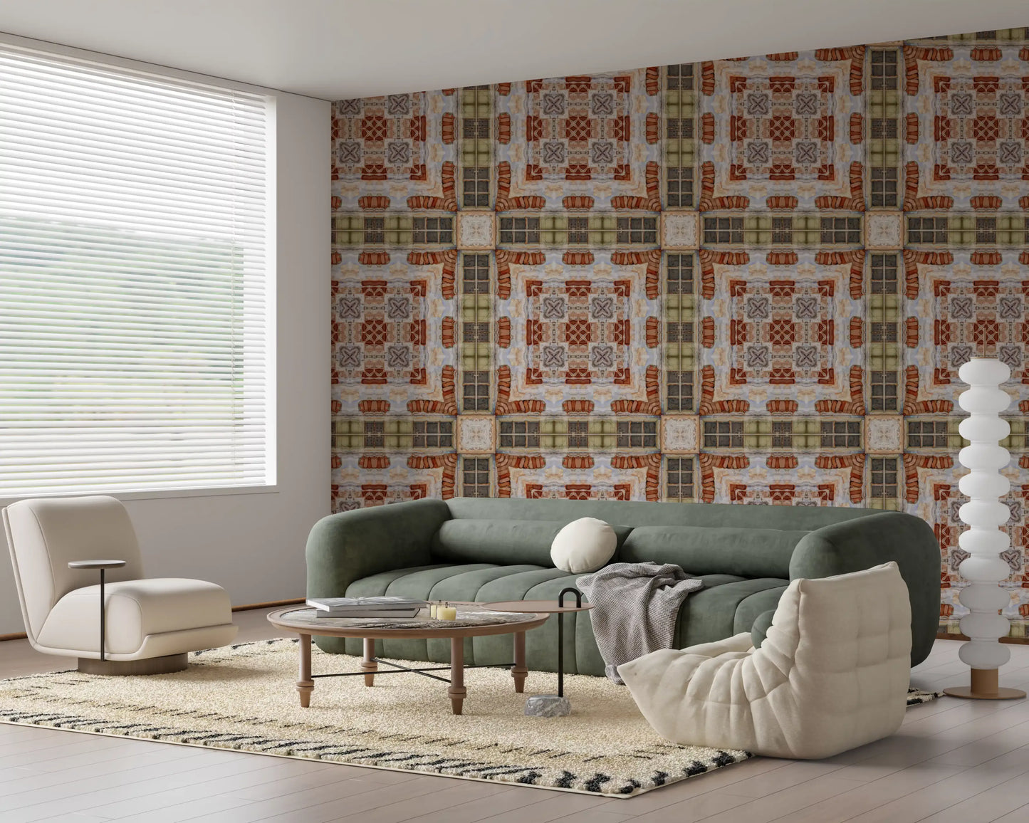 Rustic Brickwork Mosaic Wallpaper⁠
