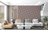 Rustic Diamond Lattice Mosaic Wallpaper⁠