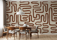 Continuous Earthy Maze Wall Mural