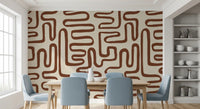 Continuous Earthy Maze Wall Mural
