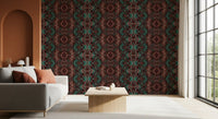 Teal & Brown Intricate Abstract Ornamental Wallpaper - AMBER DESIGN Wallpaper