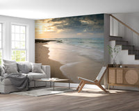 Golden Hour Coastal Tide Wall Mural