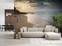 Golden Hour Coastal Tide Wall Mural