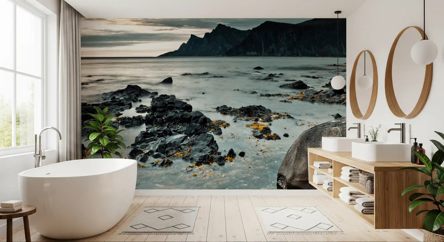 Nordic Coastal Mountain Range Wall Mural