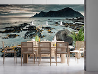 Nordic Coastal Mountain Range Wall Mural
