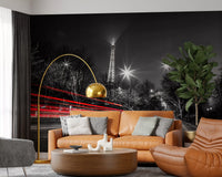 Night in Paris Cityscape Wall Mural