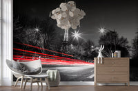 Night in Paris Cityscape Wall Mural