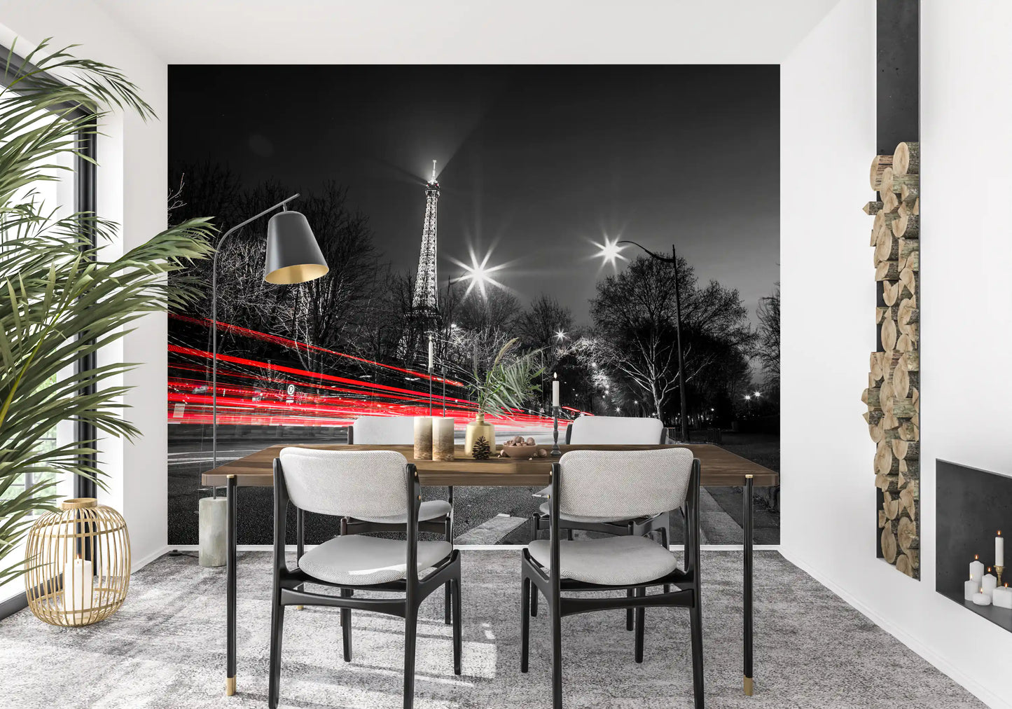 Night in Paris Cityscape Wall Mural