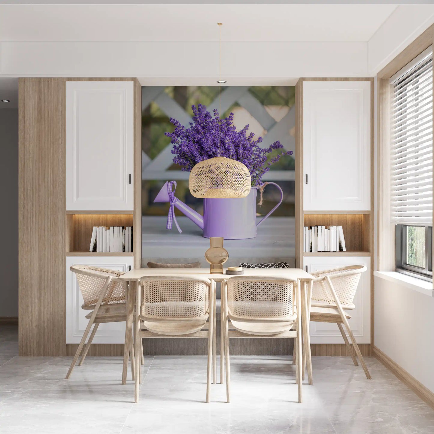 Purple Lavender Watering Can Garden Wall Mural