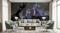 London Bridge Night Fountain View Wall Mural
