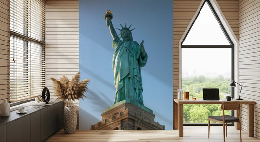 Lady Liberty statue sharpens a focused home office wall mural GD11386
