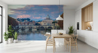 Eternal City Twilight Reflection Wall Mural
