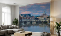 Eternal City Twilight Reflection Wall Mural