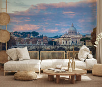 Eternal City Twilight Reflection Wall Mural