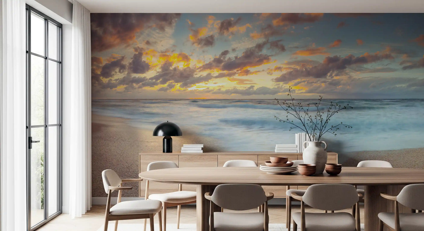 Sunset Shoreline Reflection Wall Mural