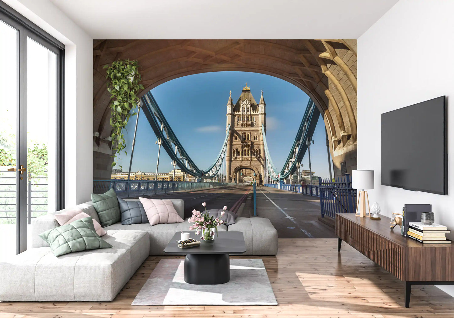 Iconic London River Crossing Archway Wall Mural