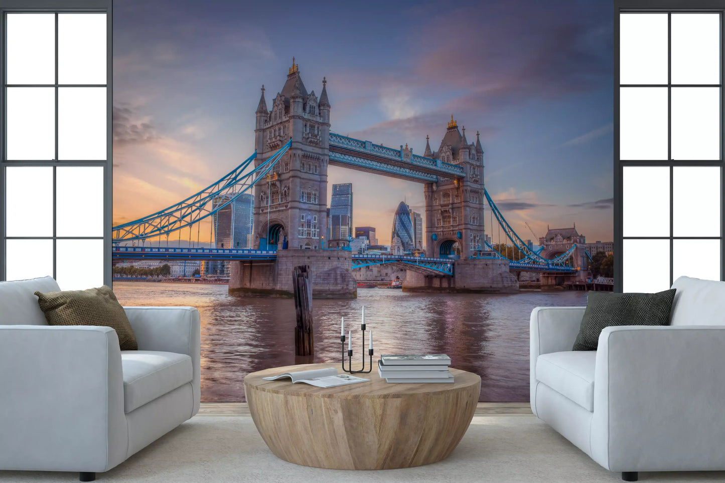 Victorian Gothic Bridge Silhouette Wall Mural