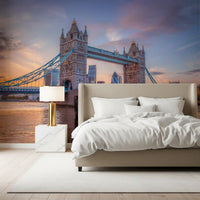 Victorian Gothic Bridge Silhouette Wall Mural