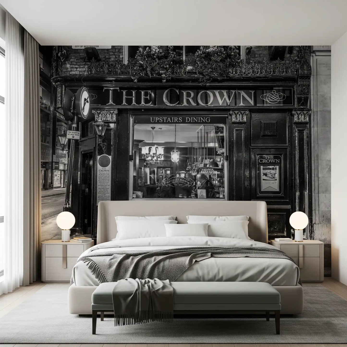 Classic Tavern Street Scene Wall Mural