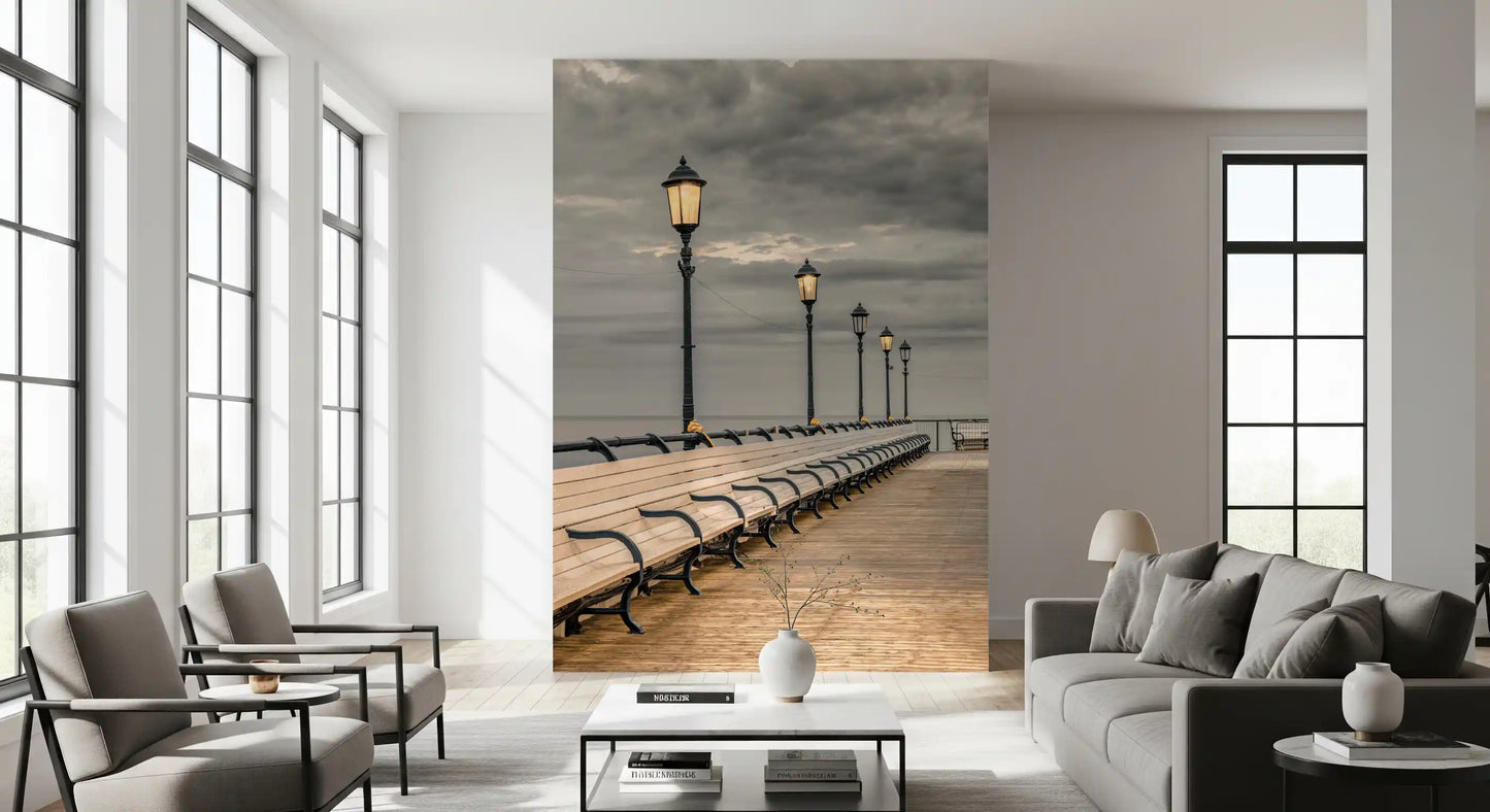 Evening Boardwalk Perspective Wall Mural