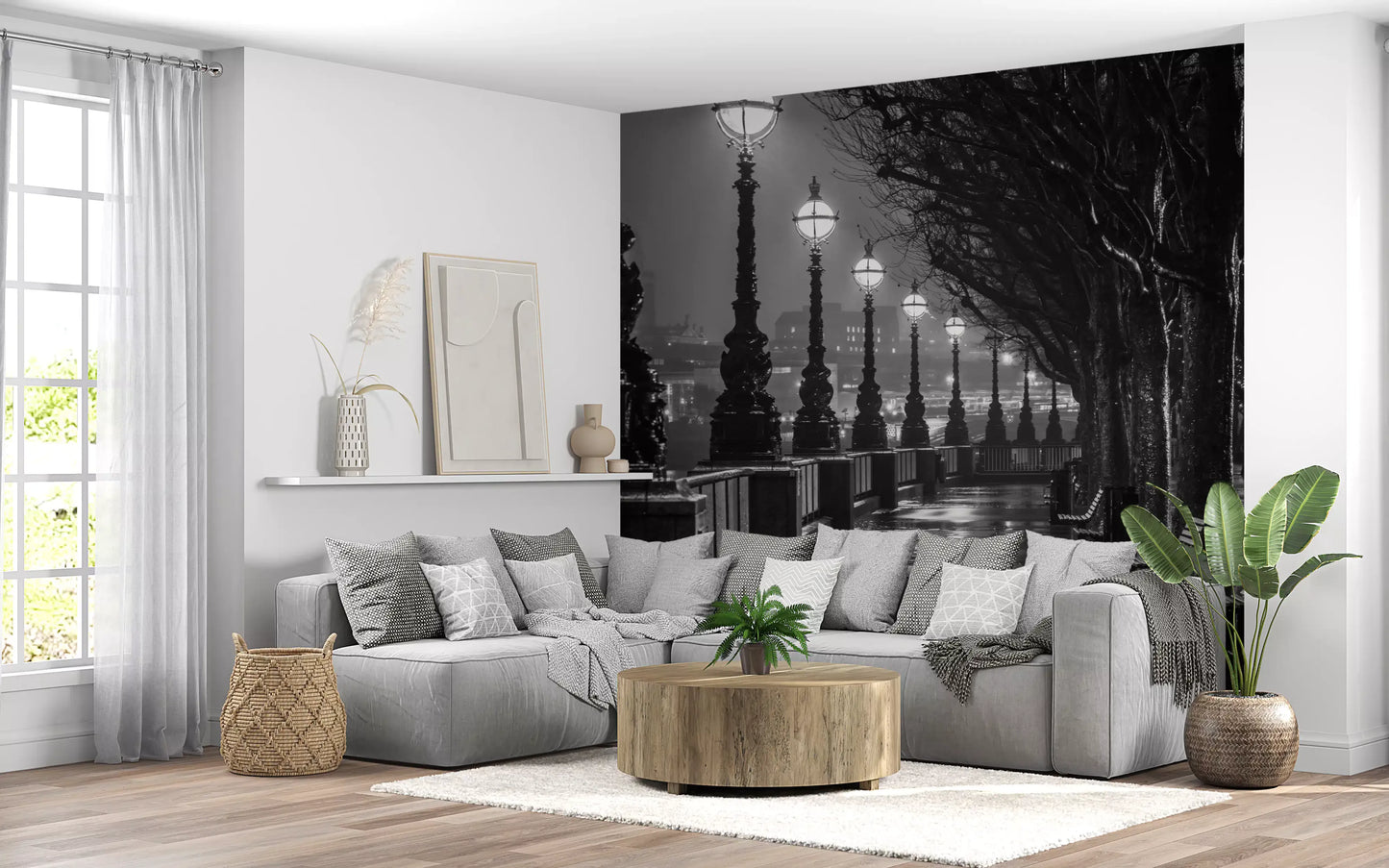 Urban Rain Reflections Wall Mural