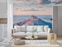 Misty Mountain Fortress Panorama Wall Mural