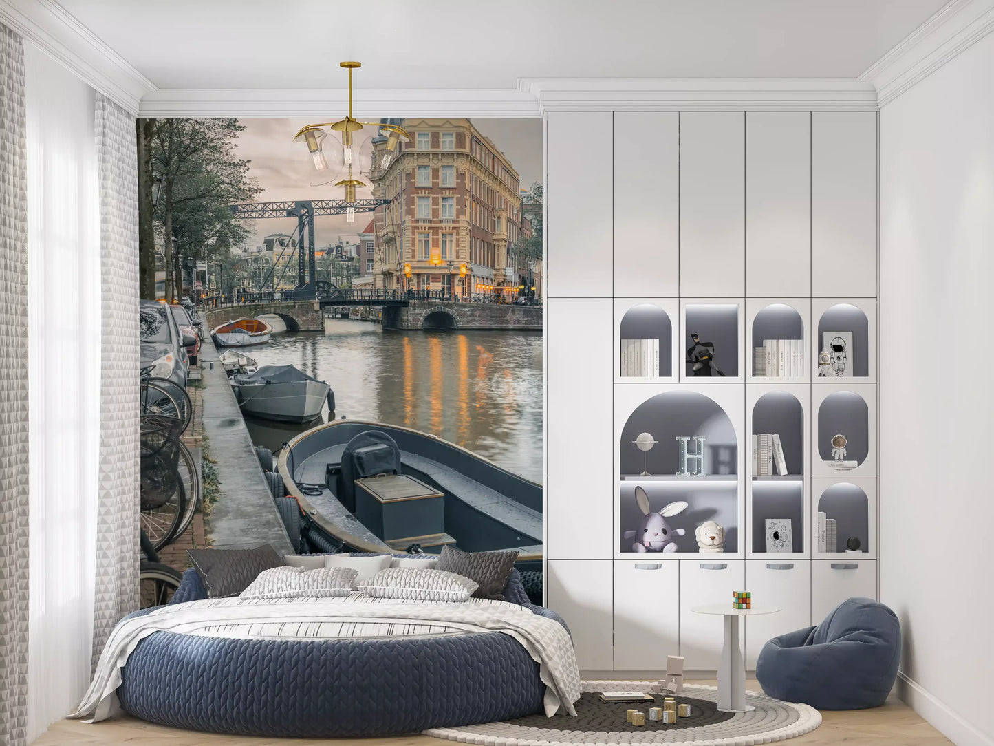 Evening Dutch Canal Passage Wall Mural