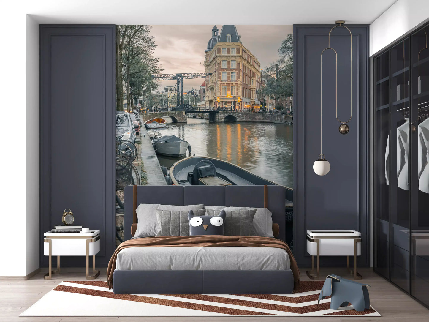 Evening Dutch Canal Passage Wall Mural
