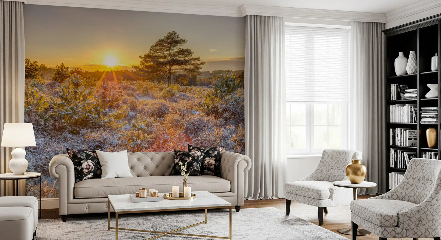 Frosty Morning Woodland Glow Wall Mural