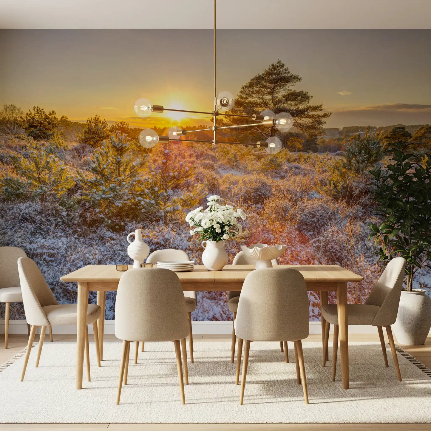 Frosty Morning Woodland Glow Wall Mural