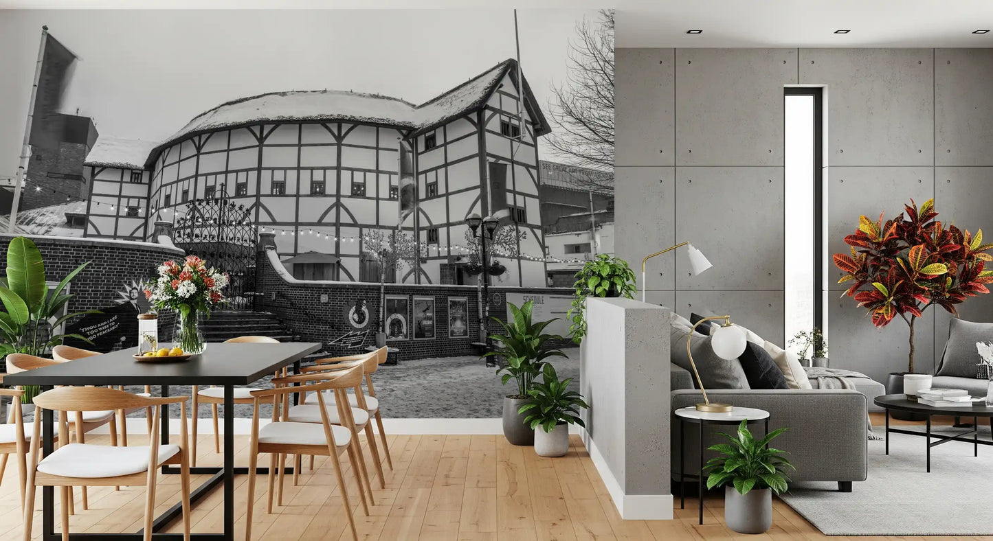 Classic Tudor Architecture in Winter Wall Mural