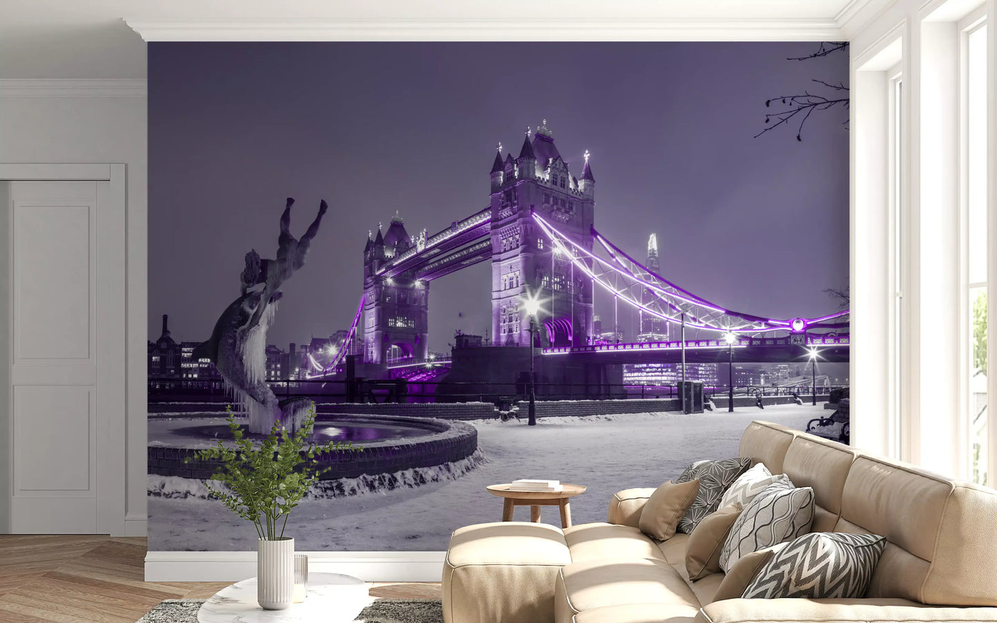 Frozen Cityscape Twilight Wall Mural