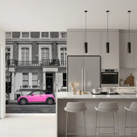 Urban Pink Pop Monochrome Wall Mural