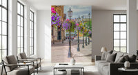 English Garden Street Vista Wall Mural