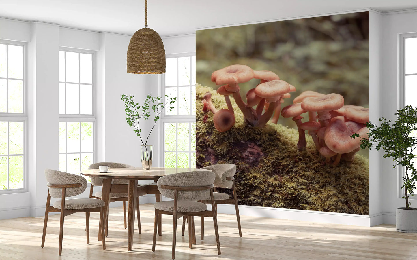 Woodland Fungi Soft Focus Botanical Wall Mural