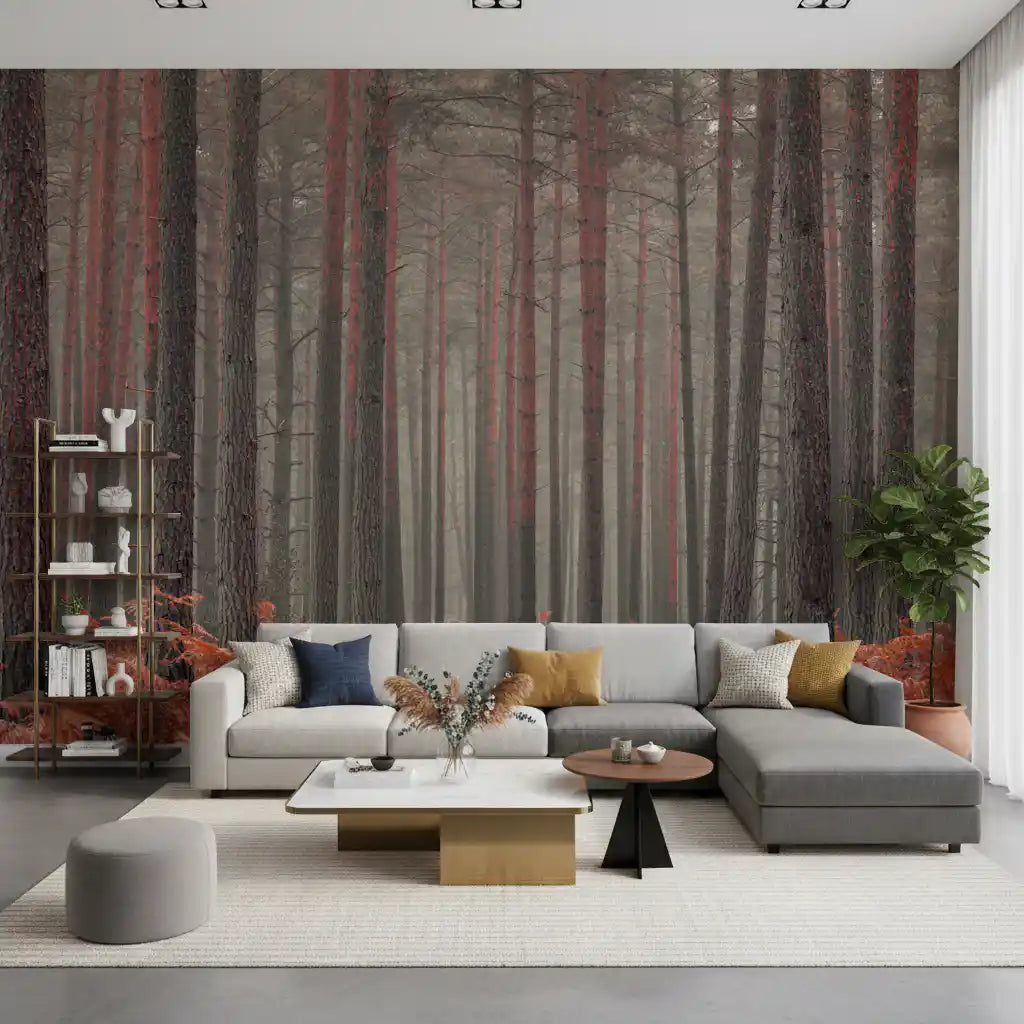 Rustic Autumn Grove Wall Mural