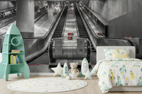 Metallic Urban Transit Symmetry Wall Mural